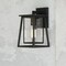 Vaxcel Blackwell 6.5-in. W Cage Frame 1 Light Dusk to Dawn Black Outdoor Wall Lantern Clear Glass T0607 - alternate 1